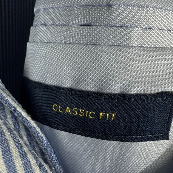 Stafford Men's 44R Seersucker Classic Fit Blazer Sport Coat Blue Striped NEW - Picture 5 of 14